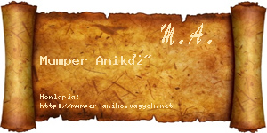 Mumper Anikó névjegykártya